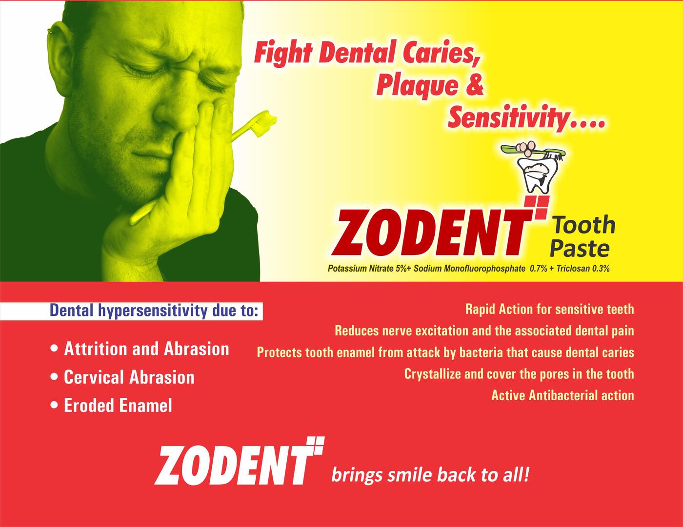 Zodent Toothpaste visual aid